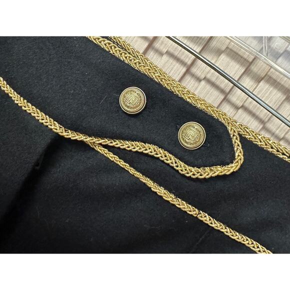 Paco Rabanne Military Pants Virgin Wool Black Red Trim Size US 2 / FR 34 - Picture 8 of 16